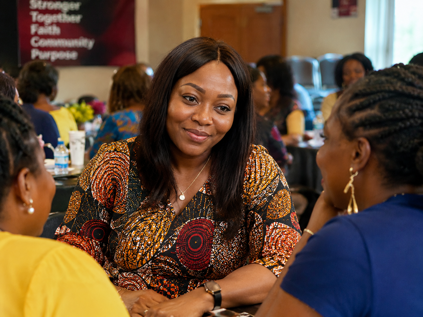 Amara at a church women's fellowship
